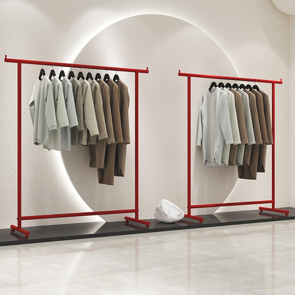 Freestanding Metal Clothes Garment Rack, Heavy Duty Clothing Rack, Commercial Clothing Organize, for Bedroom, Retail Store,A,100cm