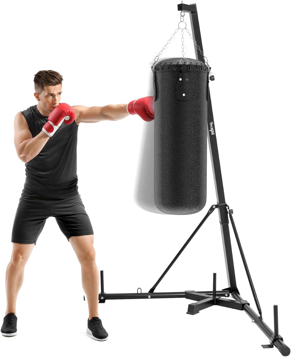 Yes4All Punching Bag Hanger, Stainless Steel Swivel Chain with 4 Snap Hooks for Heavy Bag, Gym Swing, Trapeze, and Hammock