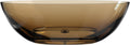 71' Premium Solid Surface Freestanding Bathtub,Modern Design Transparent Brown Stone Resin Soaking Tub with Pop-up Drain