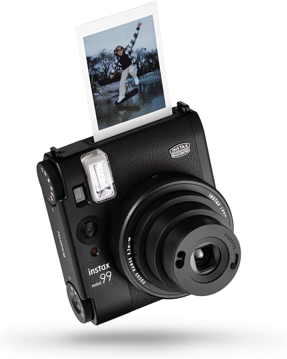 Fujifilm Instax Mini 99 Instant Film Camera, Matte Black, Bundle with Instant Daylight Film Pack and Photo Album
