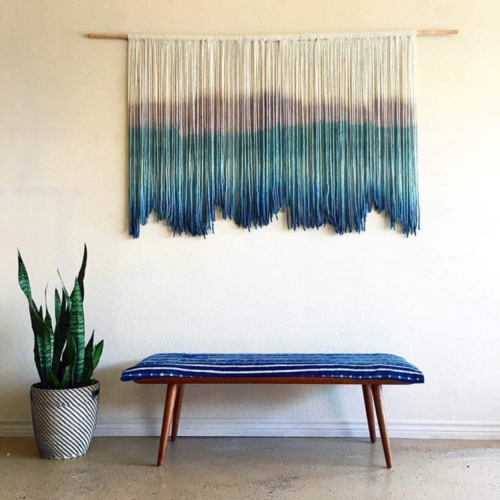 Macrame Wall Hanging Boho Wall Decor Art Woven Tapestry Woven Wall Art Macrame Tapestry Boho Wall Decor- Textile Wall Hanging Hand-Dyed Tapestry Decorative Cloth (Color : C+130 * 90cm)