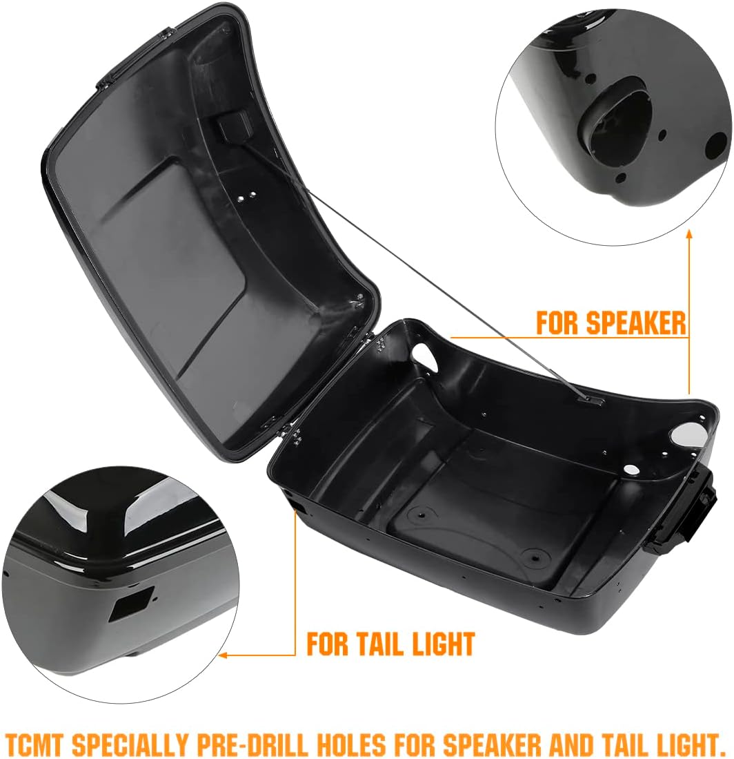 TCMT King Motorcycle Trunk Box Fits For Harley Davidson 2014-2025 Touring CVO Road King Road Glide Street Glide Electra Glide Ultra Limited Pack