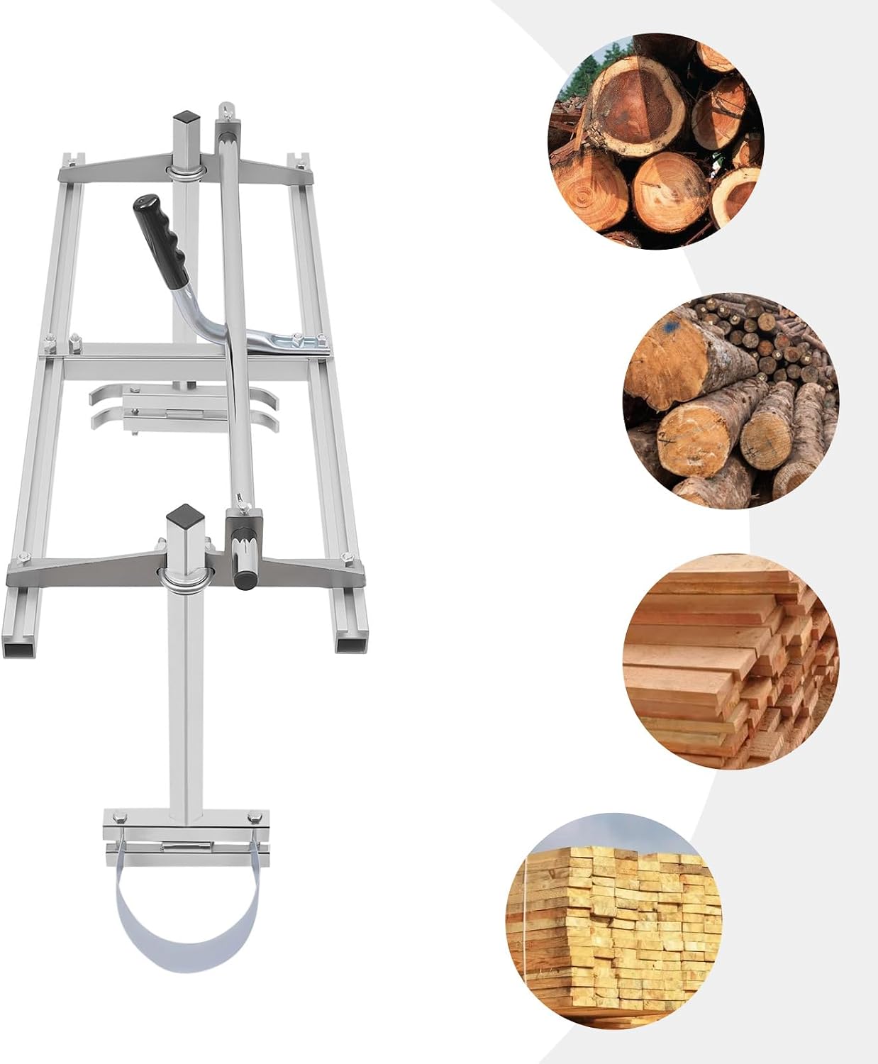 Mobile Sawmill 14-36 Inch Chainsaw Mill Saw Aid Bar Cutting Block Band Saw Aluminium Flexible Wood Milling Cutting Guide System Board Sawmill for Woodworker