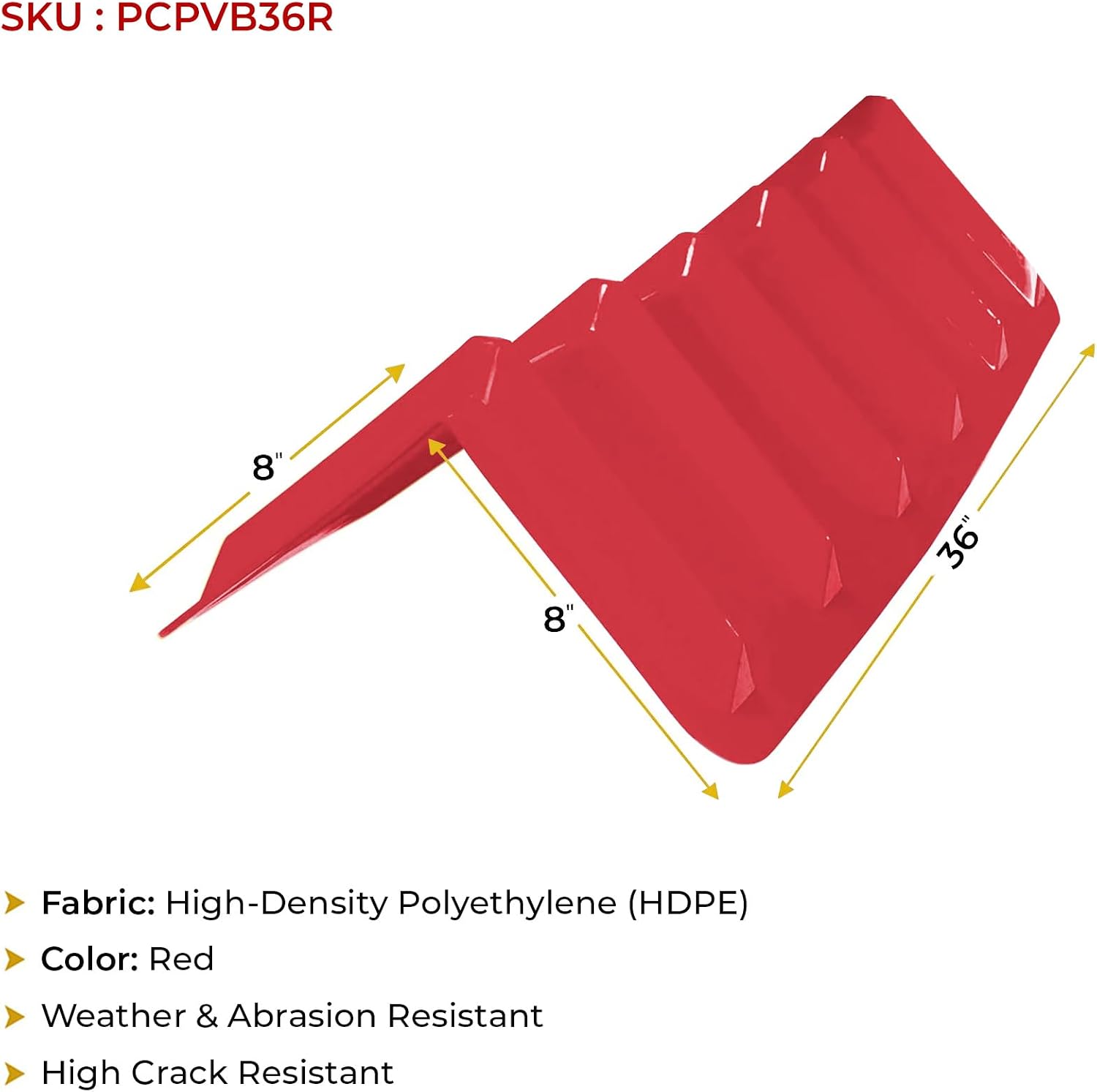 Mytee Products 10 Pack Red Flatbed Edge Protectors - 8' x 8' x 36' | V Shaped Winch Ratchet Straps Plastic Corner Protector for Flatbed Cargo Load