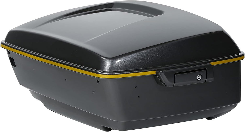 Gold/Black Geometric Shape Fade 13.7' King Trunk W/Latch Key Fit For Harley Trunk Touring CVO Road King Road Glide Street Glide Electra Glide Ultra Limited 2014-2025