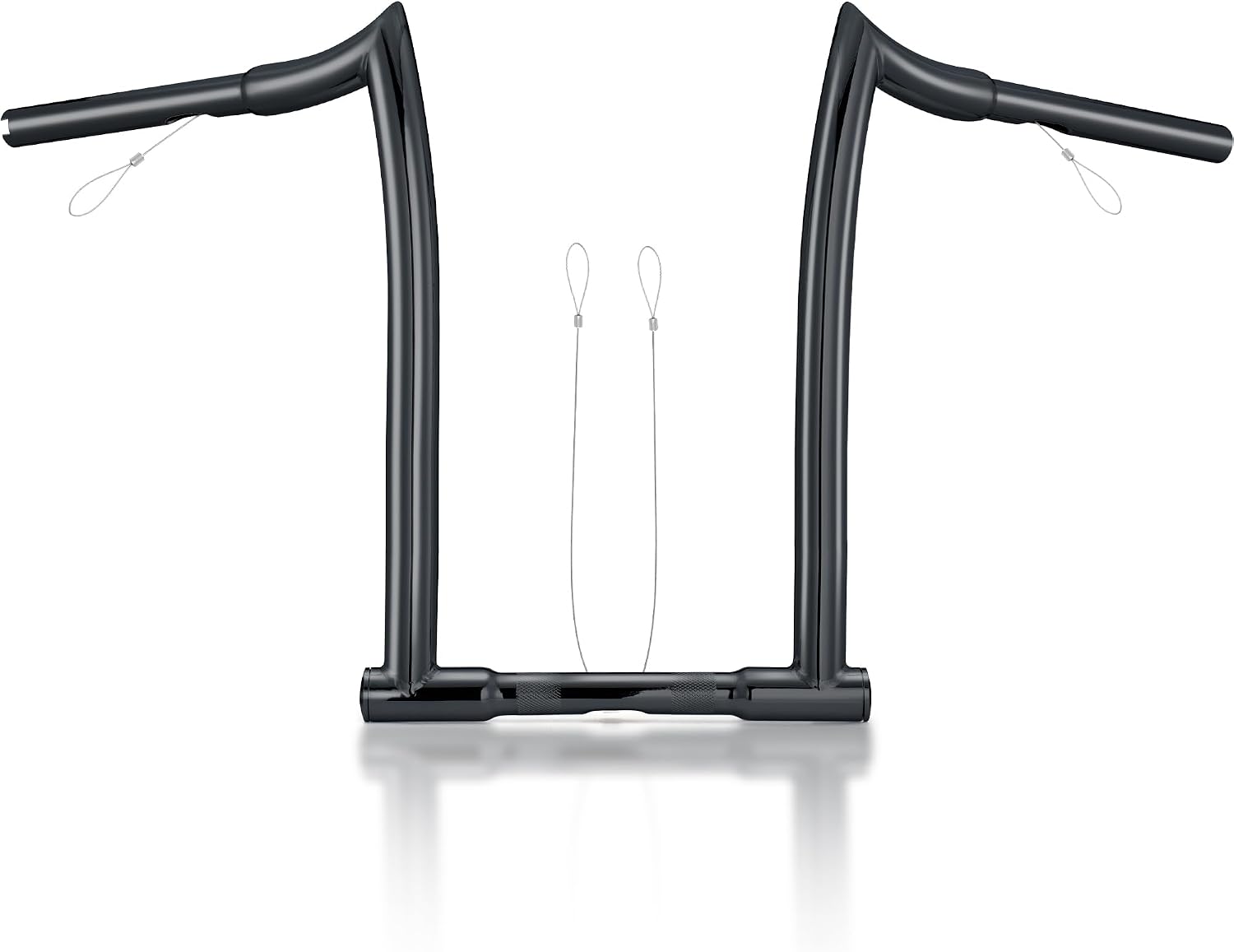 MoKitDora 14' Rise Ape Hanger 1-1/4' Fat 1' Clamp Chizeled Handlebar Z Bar for Harley Dyna Softail Sportster XL 883/1200, 1994-up Road King & 1998-2013 Road Glide, Black