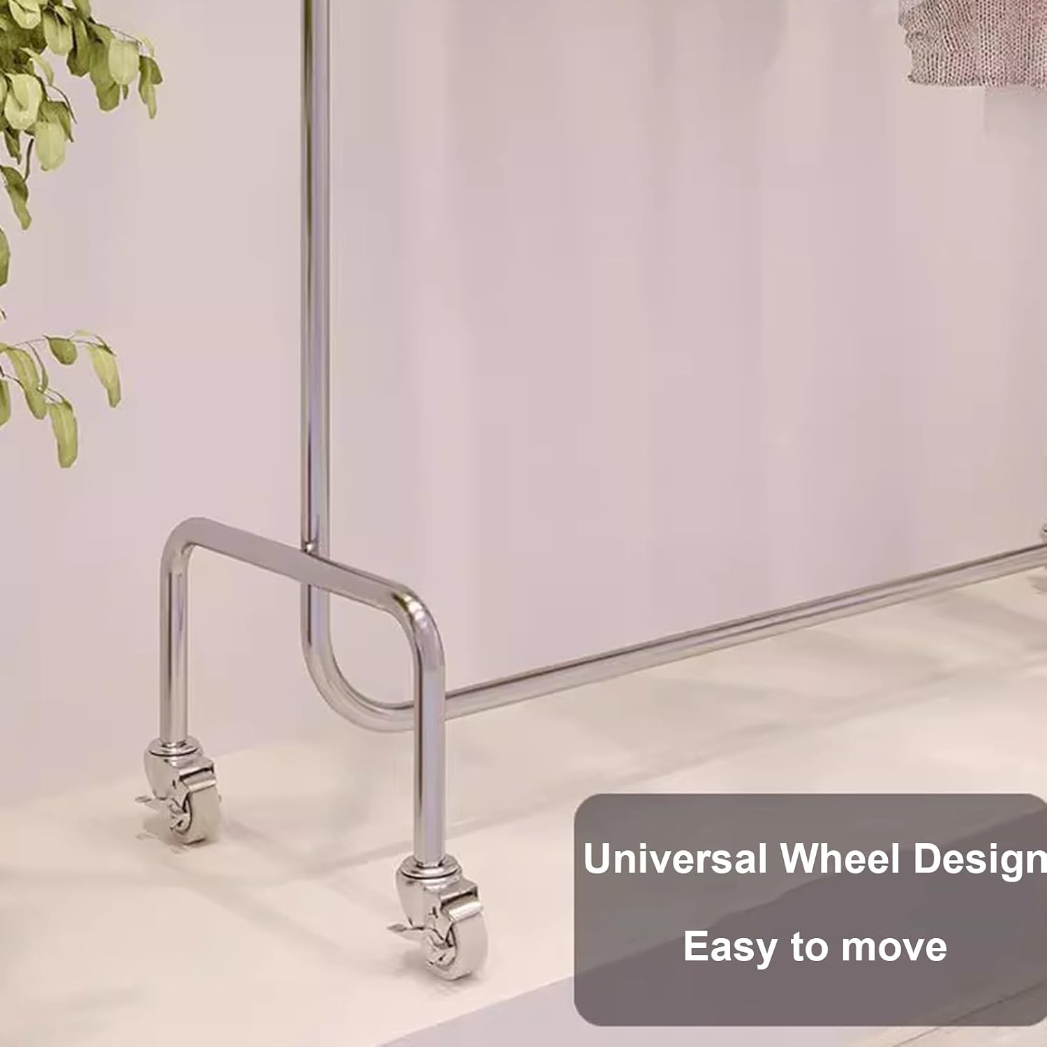Garment Rack Heavy Duty Clothing Rack With E-shaped Base, Silver Stainless Steel Clothes Rail For Hanging Clothes, Commercial Retail Display Rack, Single Rod Coat Rack For Bedrooms(Size:80x40x160CM)