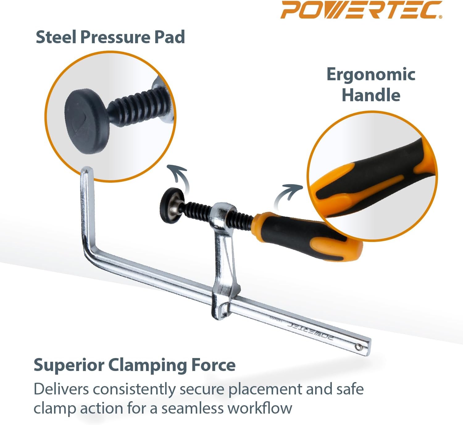 POWERTEC 110' Track Saw Guide Kit for DeWalt, Includes 2PK 55' Guide Rails, 1PK Guide Rail Connector, and 2PK 7' Track Saw Clamps (72059)