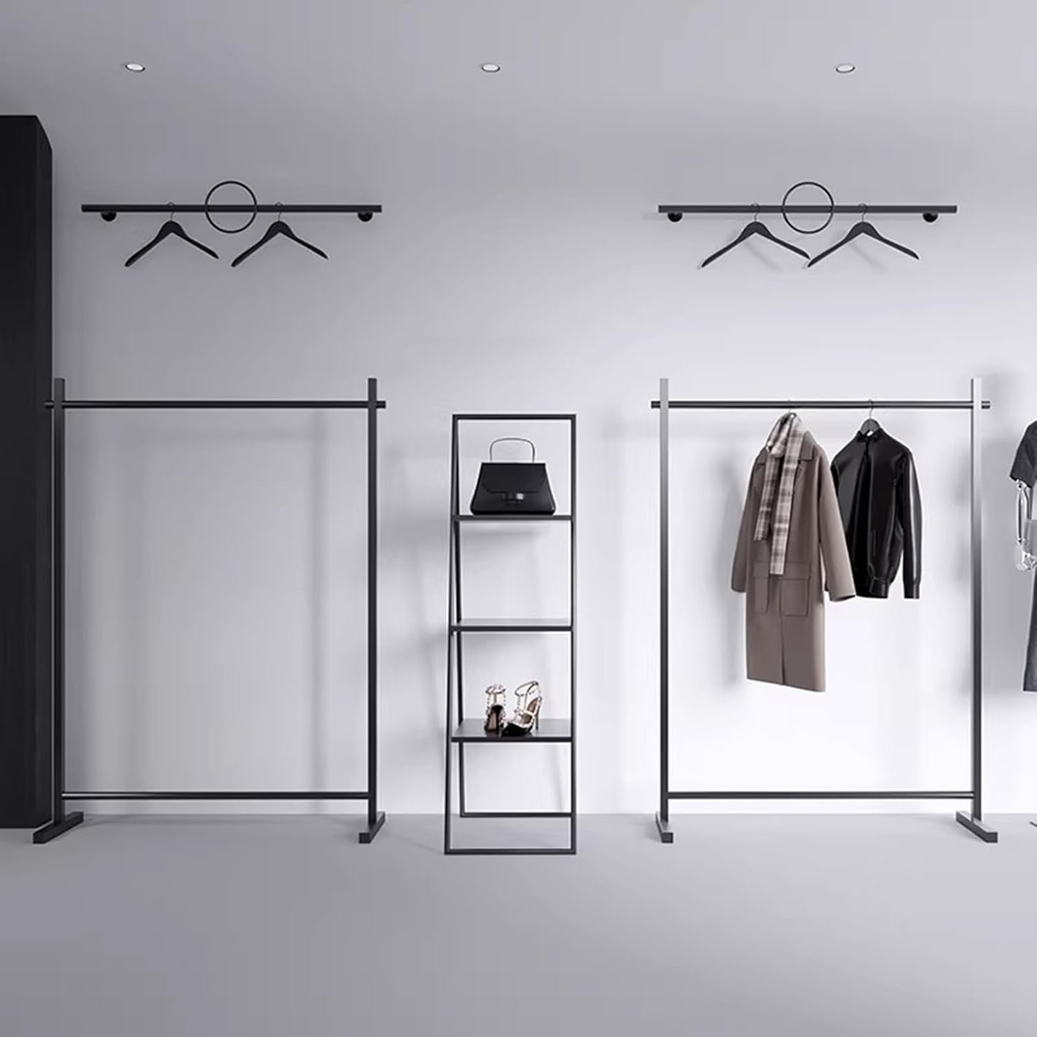 Garment Rack Heavy-Duty Clothes Rail For Bedroom, Home And Retail Store, Load 300 LBS, Large Capacity Metal Clothing Rack For Hanging Clothes, Easy To Assemble Coat Rack, Black(Size:100X40X160CM)