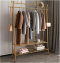 Freestanding Double Rod Garment Rack, for Hanging Clothes, Heavy Duty Clothes Rails with Bottom Shelf,120 * 35 * 175cm