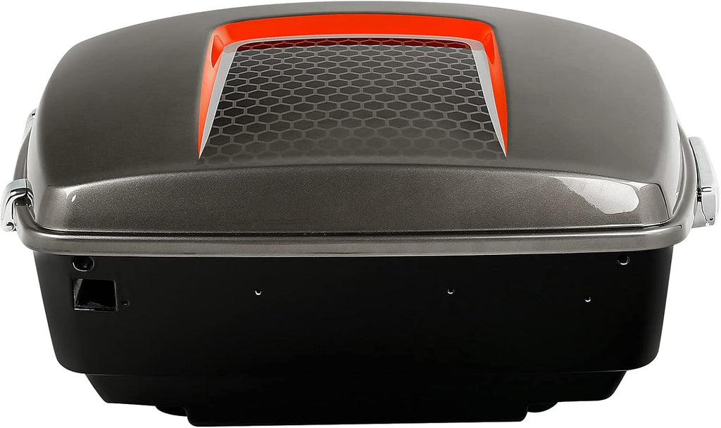Black Honeycomb Fade CUSTOM CHROME 13.7' King Trunk W/Latch Key Fit For Harley Trunk Touring CVO Road King Road Glide Street Glide Electra Glide Ultra Limited 2014-2025