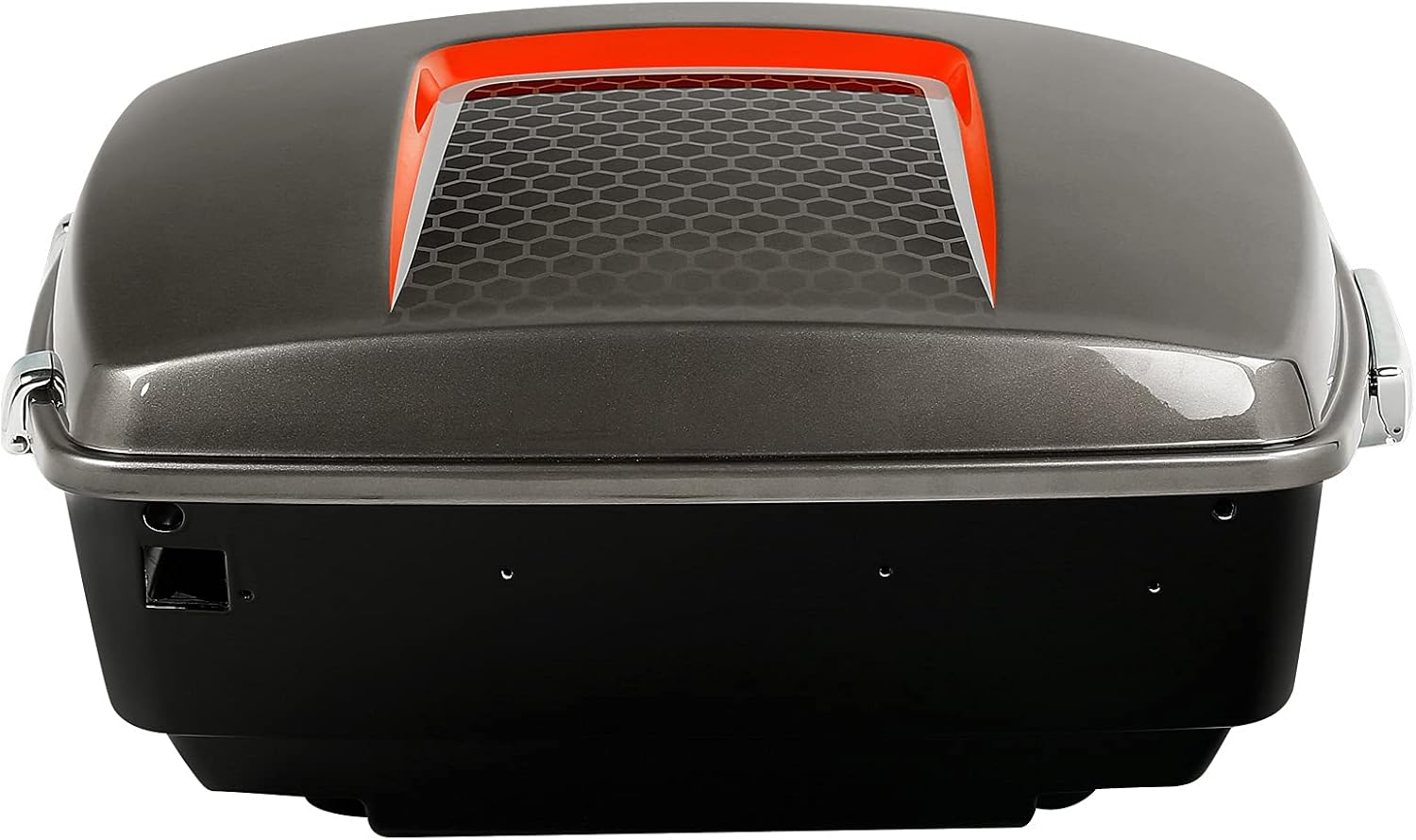 Black Honeycomb Fade CUSTOM CHROME 13.7' King Trunk W/Latch Key Fit For Harley Trunk Touring CVO Road King Road Glide Street Glide Electra Glide Ultra Limited 2014-2025