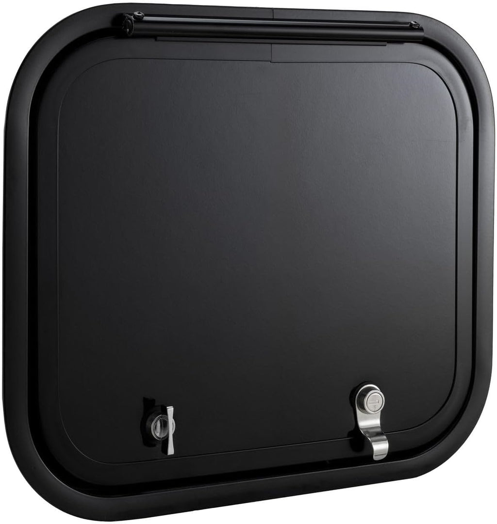 RV Baggage Door | Rounded Corners | Camper | Compartment Door | Black Fiberglass (16' W x 14')