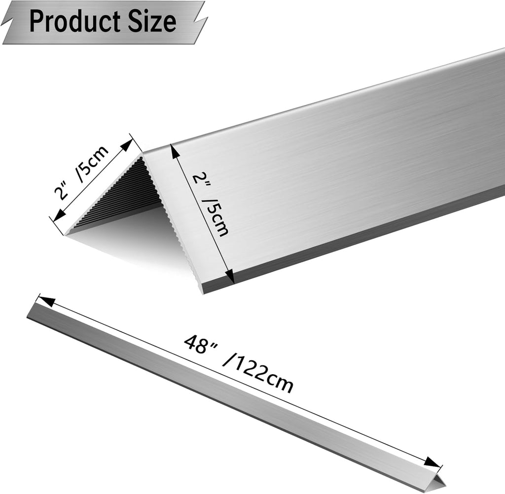 Aluminium Alloy Metal Corner Guards 12 Pieces, Metal Wall Corner Protection Guards (2x2x48 Inch)，L-Shaped Bright Silver Right-Angle Corner Protector
