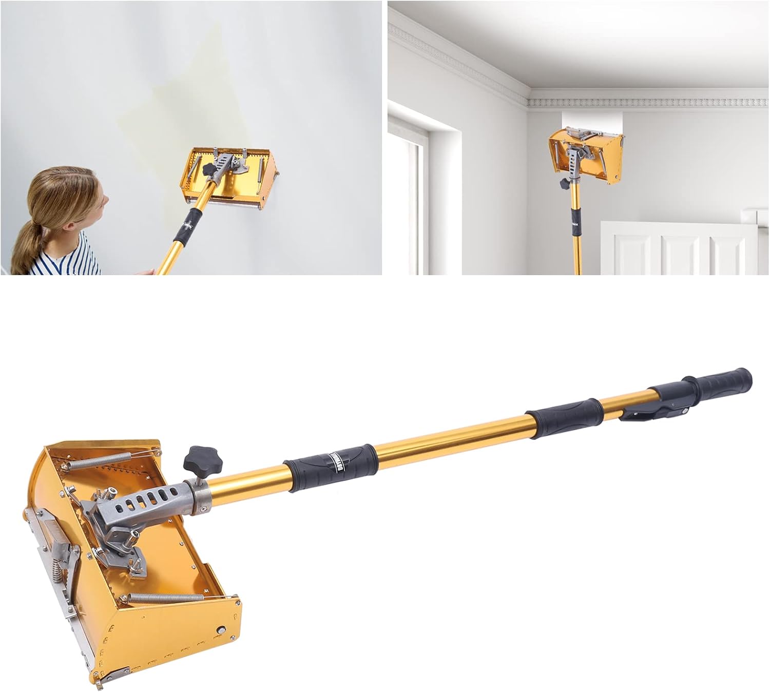 LYNICESHOP Professional Drywall Flat Finishing Box Tool, Drywall Flat Finishing Box Full Set of Drywall Taping and Finishing Tools Box Tool with 40-64'' Adjustable Handle