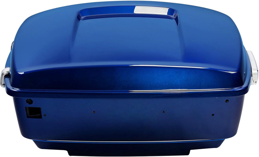 TCMT 13.7' King Motorcycle Trunk Box W/Latch Key Fit For Harley 2014-2025 Touring CVO Road King Road Glide Street Glide Electra Glide Ultra Limited Superior Blue