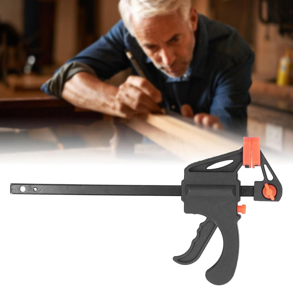 Ratchet Bar Clamp Quick Release Woodworking Clamp with Soft Jaw Pad for Furniture Manufacturing and Packaging Industries ABS Iron Construction Durable and Reliable (24 inch)