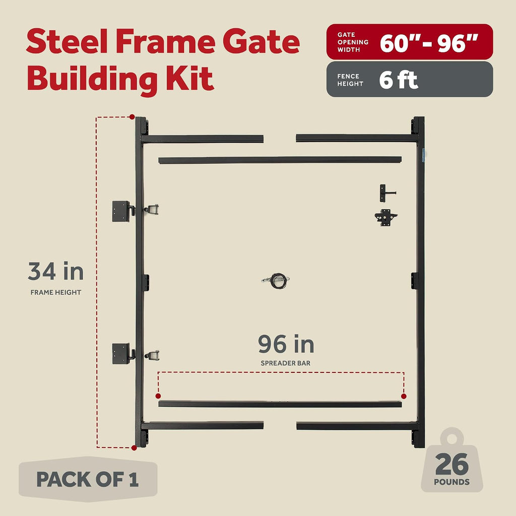 Adjust-A-Gate Steel Frame Anti Sag Adjustable Gate Building Kit 60 Inches to 96 Inches and 36 Inches to 60 Inches Set