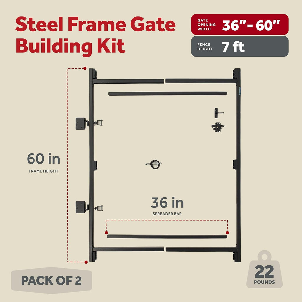 Adjust-A-Gate Build Kit, Adjustable 60'-96' Lockable 2 Way Gate (2 Pack) with Building Kit, 36'-60' (2 Pack)