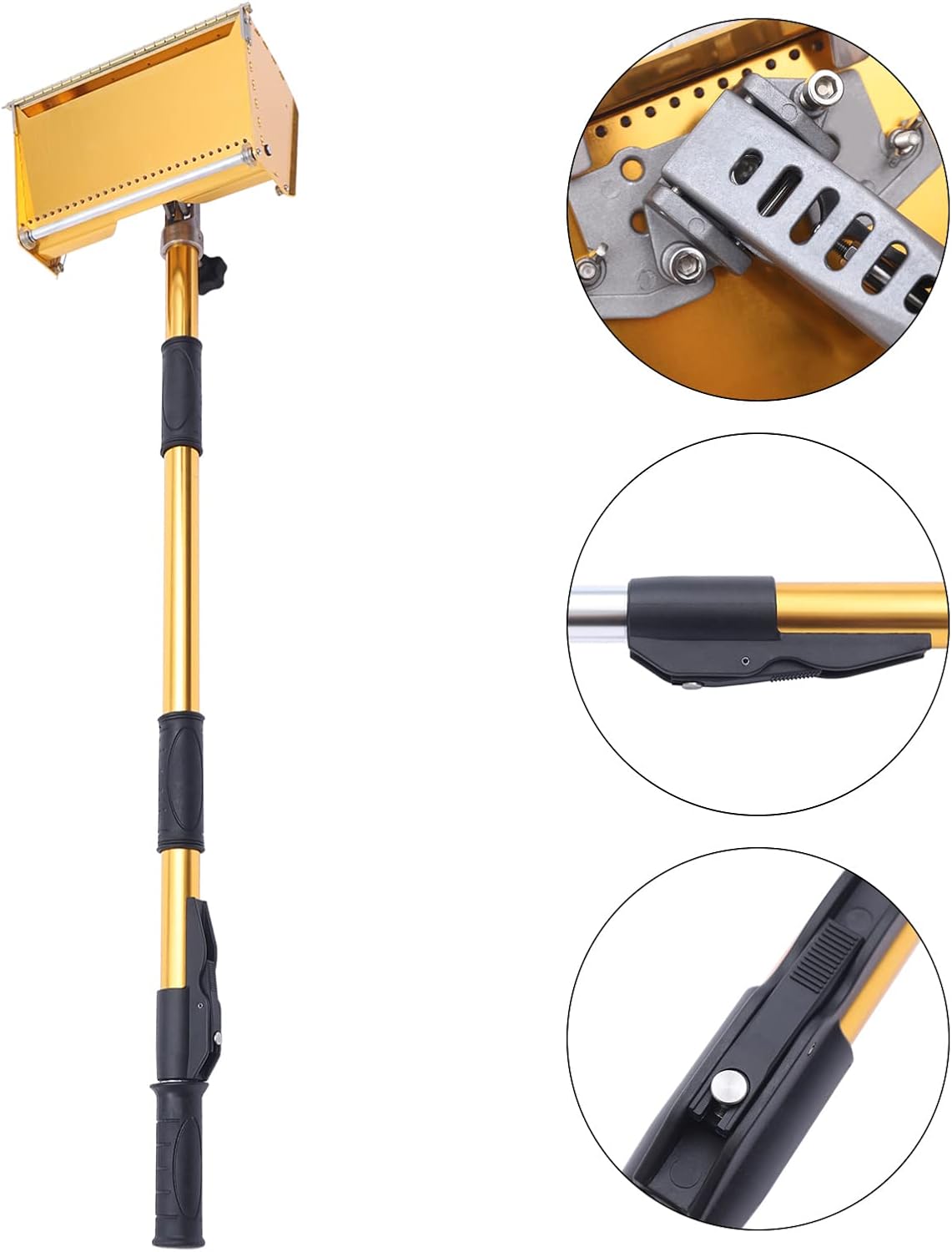 10inch Drywall Taping and Finishing Tool Set, Drywall Corner Tool Set Handtool with Extendable Handle, Adjustable Rod Length 2.95-4.92ft, 5 Rod Adjustable Gears