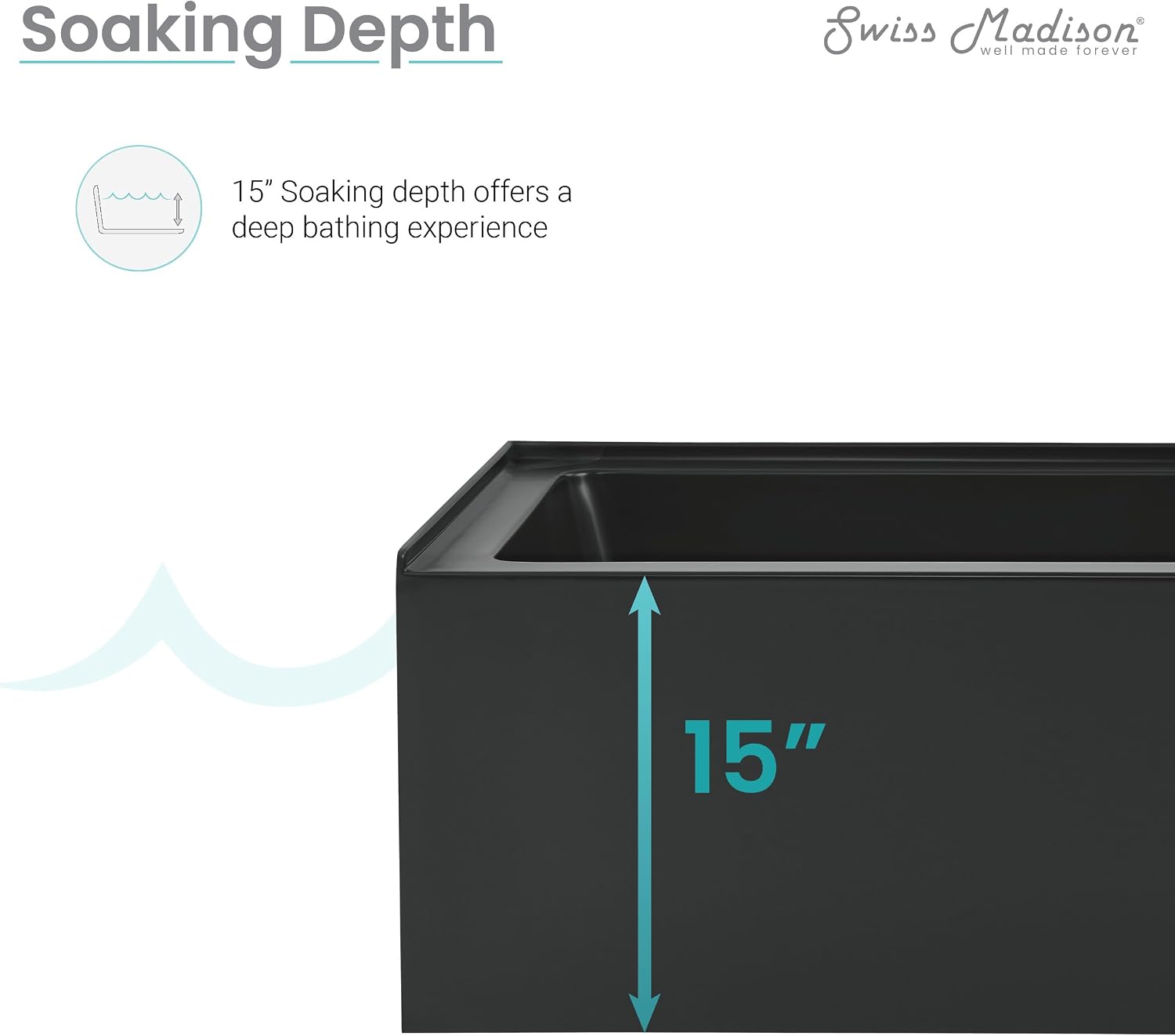 Lausanne 48' X 32' Right-Hand Drain Alcove Bathtub with Apron in Matte Black