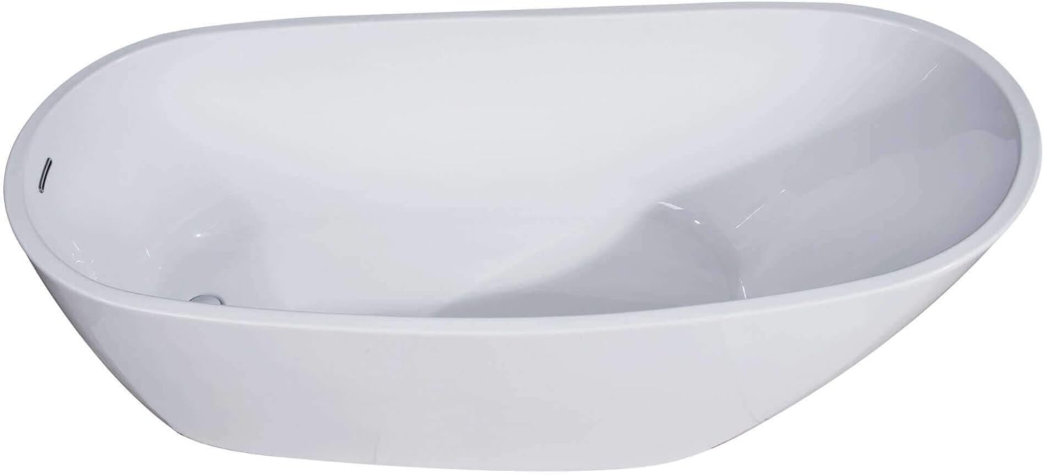 Fine Fixtures Zen Freestanding Bathtub White 59' With Drain Included
