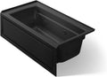Kohler K-1122-RA-7 Archer 5Ft Whirlpool with Comfort Depth Design, Integral Apron and Right-Hand Drain, Less Heat, Black Black