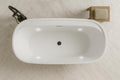 Carver Tubs - Graceful II 67' - Modern White Freestanding Soaking Bathtub With LED Lights - Modern Contemporary Acrylic bath Tub - w/Chrome Center Drain - Deep Soaking - 67″L x 31'W x 23.5'H