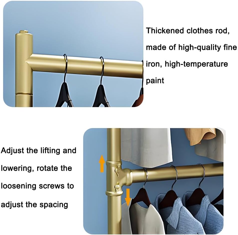 Floor-Standing Clothing Display Hanger, Industrial Pipe Garment Rack, Heavy Duty Metal Clothes Organizer, for Hanging Clothes Boutiques (Black 80x40x160 cm)