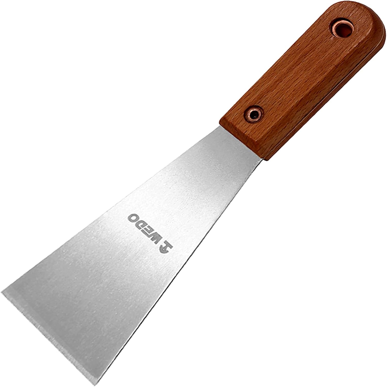 WEDO Titanium Putty Knife 3'(65mm),Paint Scraper,Drywall Knife,Wallpaper Scraper,Spackle Knife,Long Wood Handle,Length 8'(200mm),Non-Magnetic,Taping Knife Tool,Repairing Drywall, removing Wallpaper