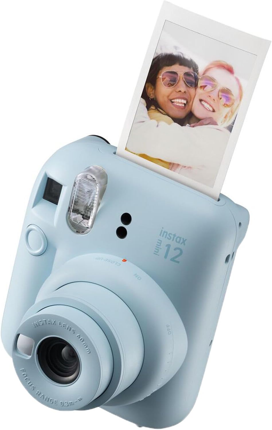 Fujifilm Instax Mini 12 Instant Camera Pastel Blue Bundle with Fuji Instax Mini Film Value Pack (20 Sheets) + Photo Album + Microfiber Cleaning Cloth