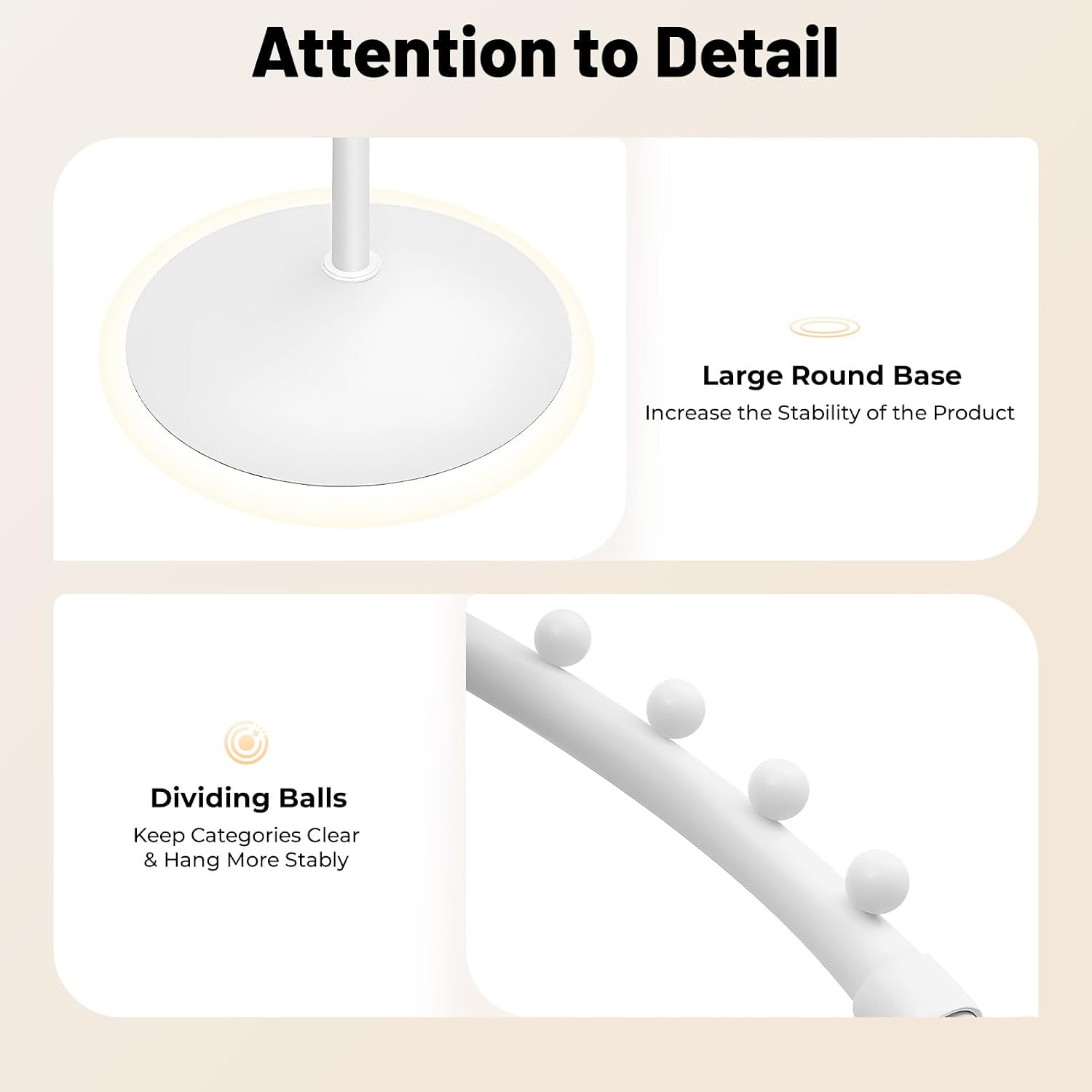 JOMCYDM Spiral Rotating Clothing Rack Heavy Duty Garment Rack Standing Scarf Holder 360 ° Metal Clothes Display Rack for Bedroom Living Room Retail Stores (White)