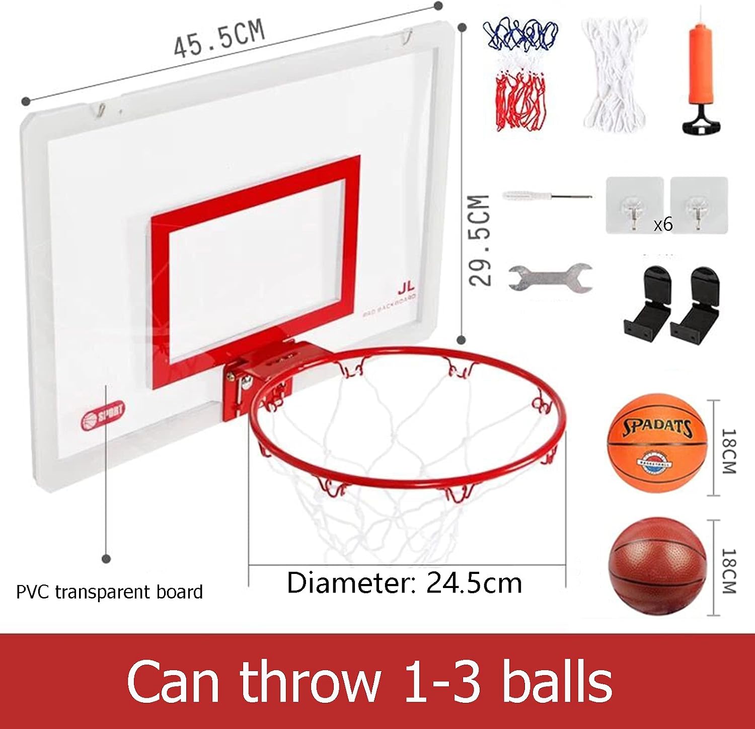 Basketball Rim Indoor Mini Basketball Hoop Set, Funny Adult Kids Basketball Board, Height Can Be Adjusted at Will (Color : Package 2)