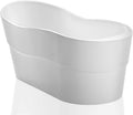 Empava 67 Inch Freestanding Luxury Acrylic Soaking SPA Tub Modern Stand Alone Bathtubs Model 67BT1527, White