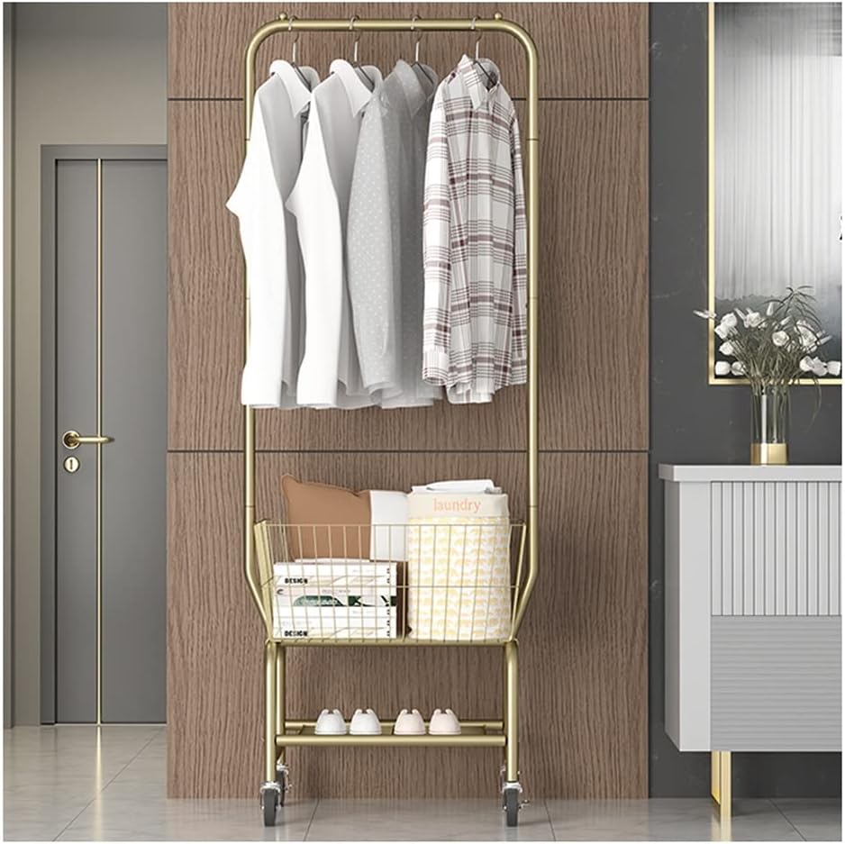 Shoe Ben Coat Stand Rack - Versatile Clothes Hanger with Shelves Rolling Garment Rack for Bedroom & Wardrobe Ideal for Shoes Storage & nization 4 Wheels for Easy Mobility