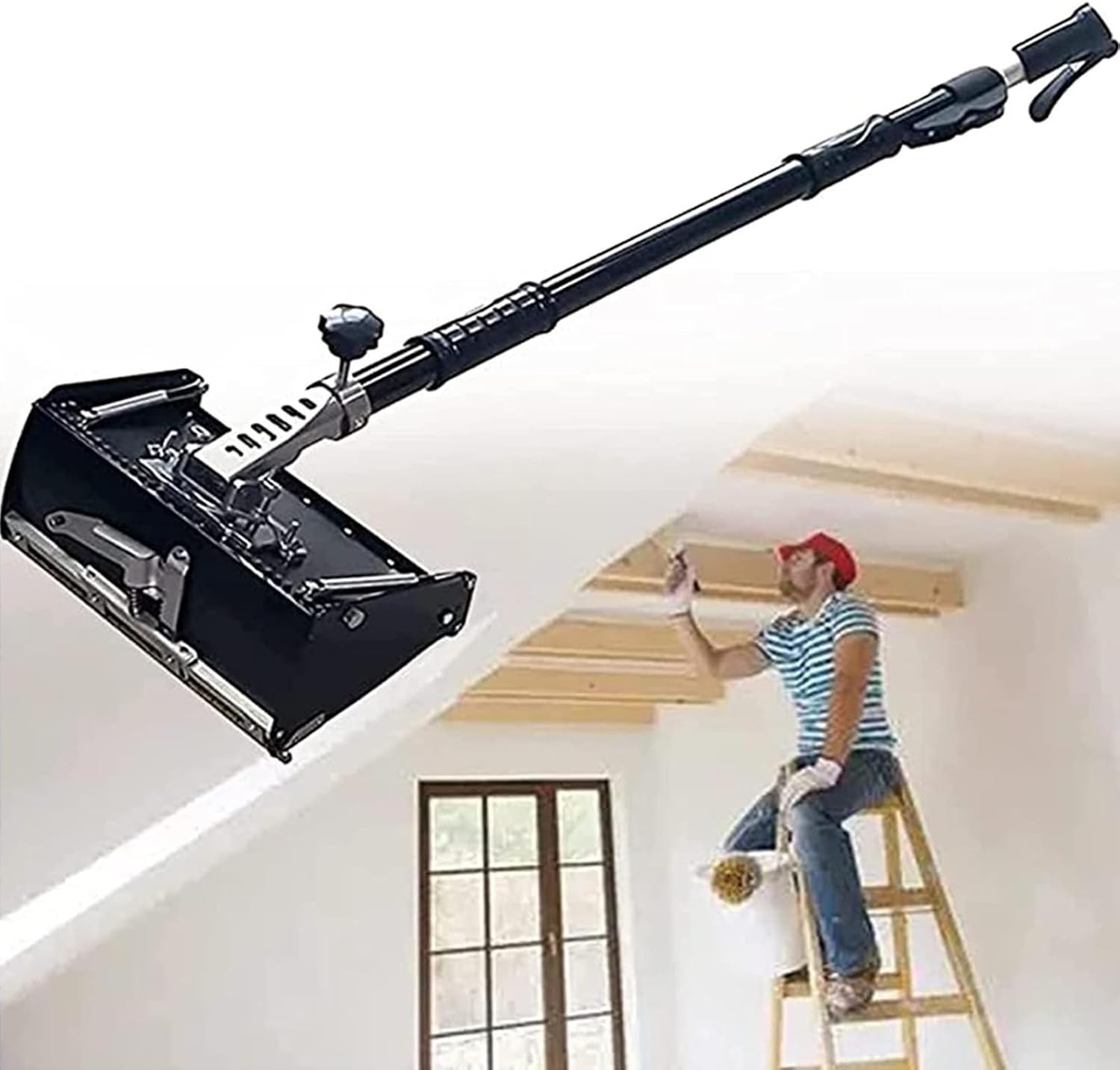8' /10' /12' Drywall Flat Box Set,with 1060-1650mm Extension Handle,Flat Box Combo Set,Drywall Taping Tools,for Homes/Renovators,12inch