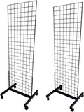 Only Hangers Black 2' x 6' Heavy Duty Rolling Gridwall Display Panel - Set of 1 and Set of 2 (SET OF 2)