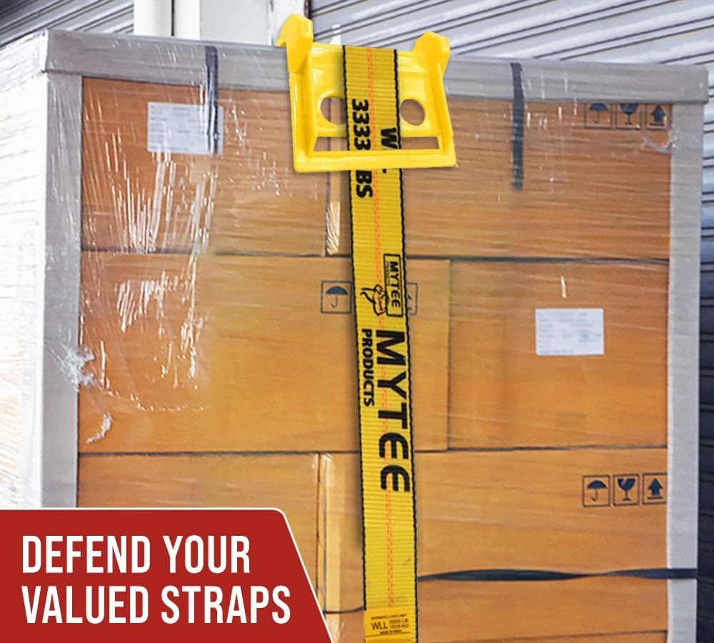 Mytee Products 120 Pack 4' Edge Protectors for Flatbed Trucks with Carrying Case - Ratchet Strap Corner Protectors Fits 2' 3' & 4' Winch Strap - Cargo Load Corner Guards for Tie-Down Accessories
