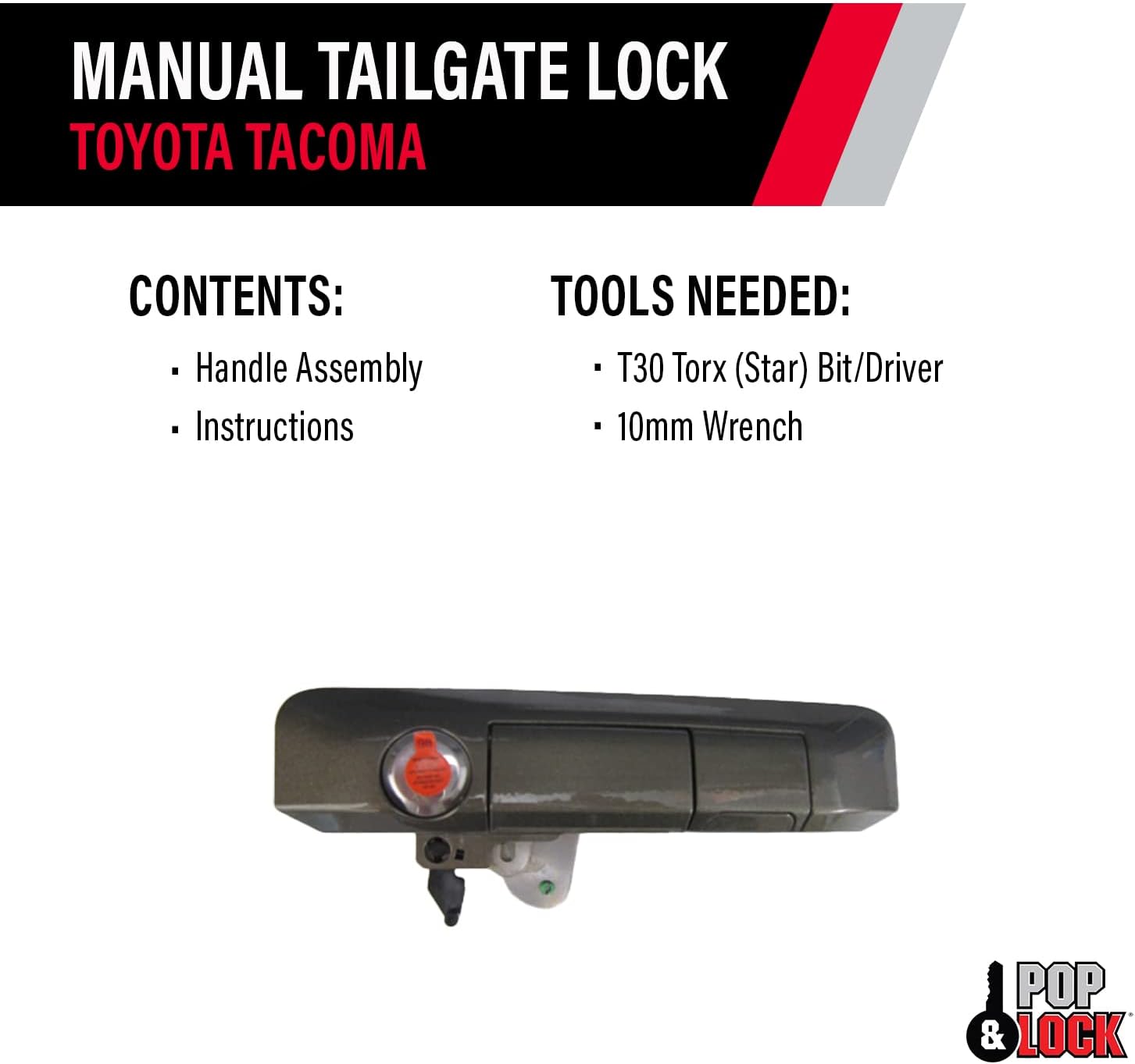 Pop & Lock PL5406 Pyrite Mica Manual Tailgate Lock with Bolt Codeable for Toyota Tacoma