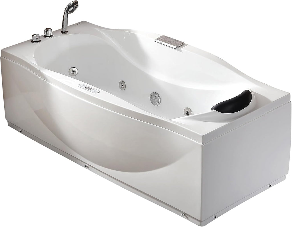 EAGO AM189ETL-L 6' Right Drain Acrylic Whirlpool Bathtub with Fixtures, White
