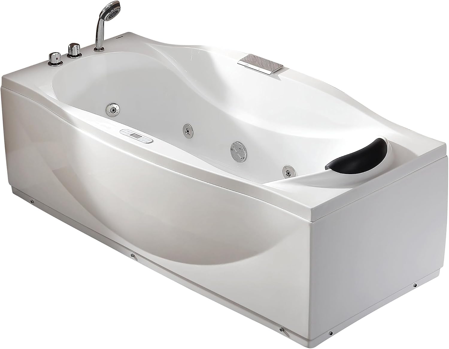 EAGO AM189ETL-L 6' Right Drain Acrylic Whirlpool Bathtub with Fixtures, White