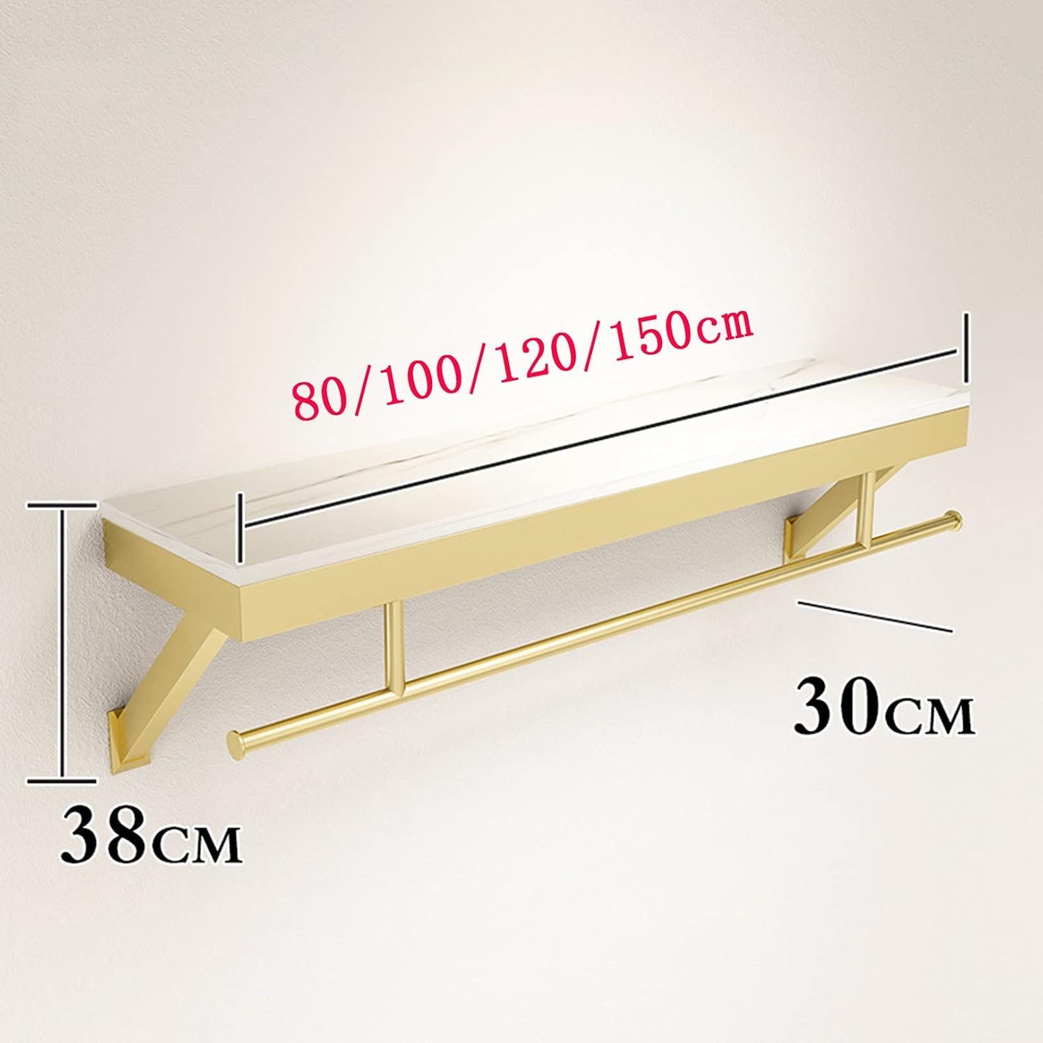 5pcs Clothing Garment Rack Wall Mounted with Wood Shelf,Clothing Store Floating Shelf,Retail Display Clothes Racks Heavy Duty Organizer Hanger Metal Sturdy (C-300cm