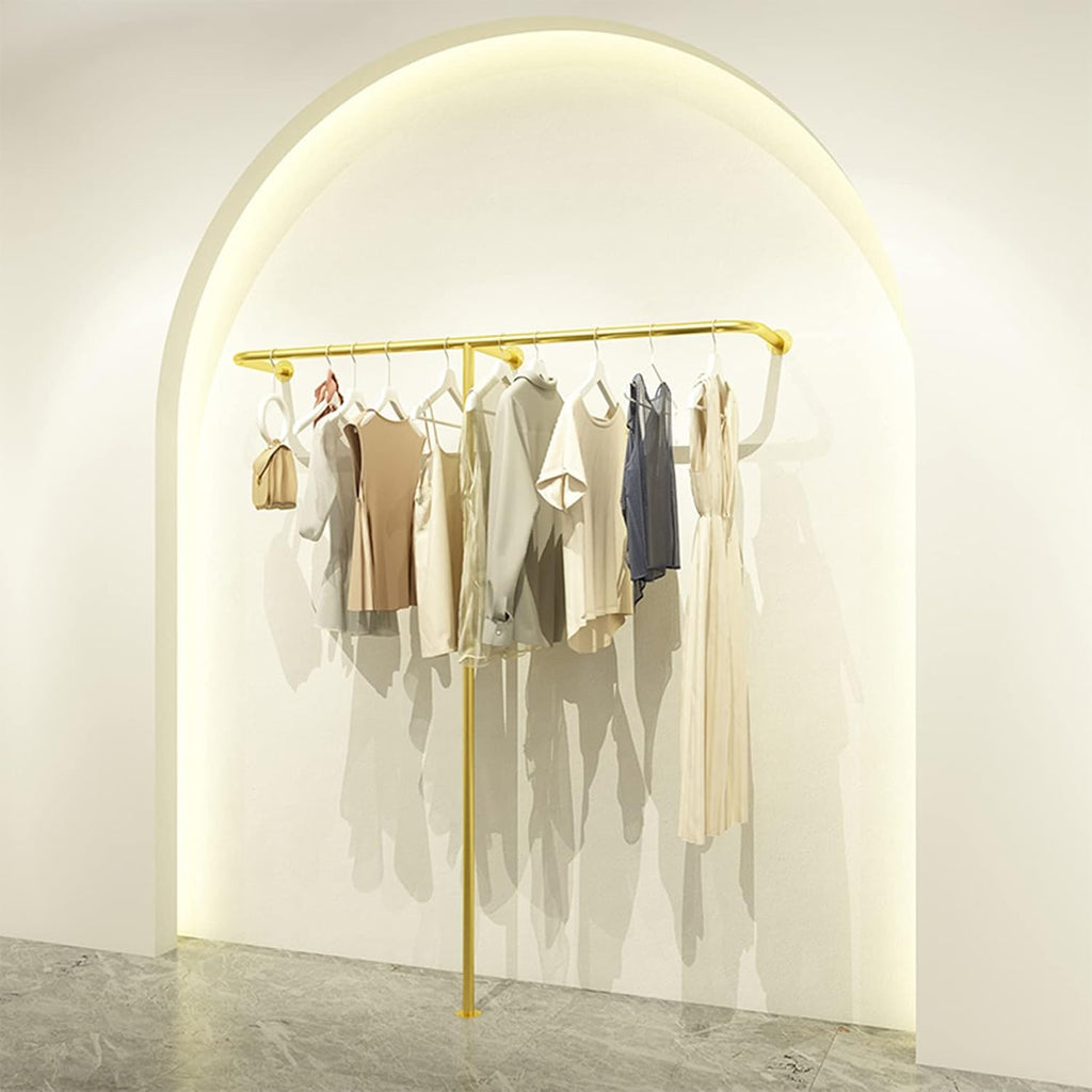Wall Mounted Clothing Rack Hanging Shelves System,Modern Retail Garment Rack Heavy-Duty Closet Storage Clothes Organizer Cloth Display Rack Hanger,Multi-Purpose Hanging R(A-L 120cm