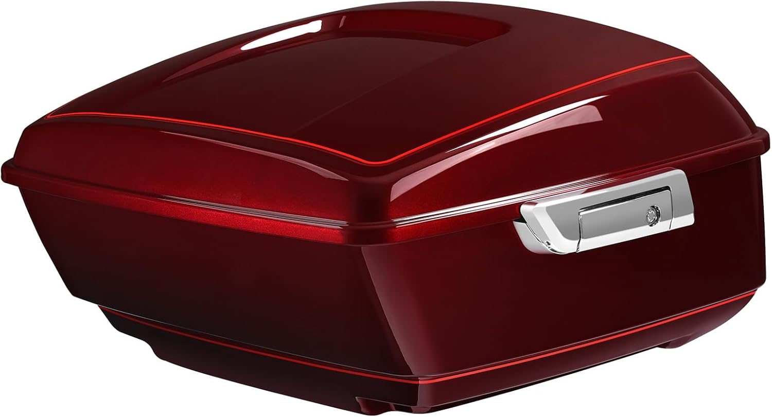 TCMT King Motorcycle Trunk Fit for Harley Touring 2014-2025 CVO Road King Road Glide Street Glide Electra Glide Ultra Limited Pack Mysterious Red Sunglo