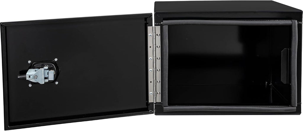 Buyers Products 1705800 Underbody Tool Box With Barn Door, 18x18x24 Inch, Black Powder-Coated, Made in USA, .100 inch Smooth Aluminum, 3-Point Locking, Truck Storage Toolbox For Work Vehicles