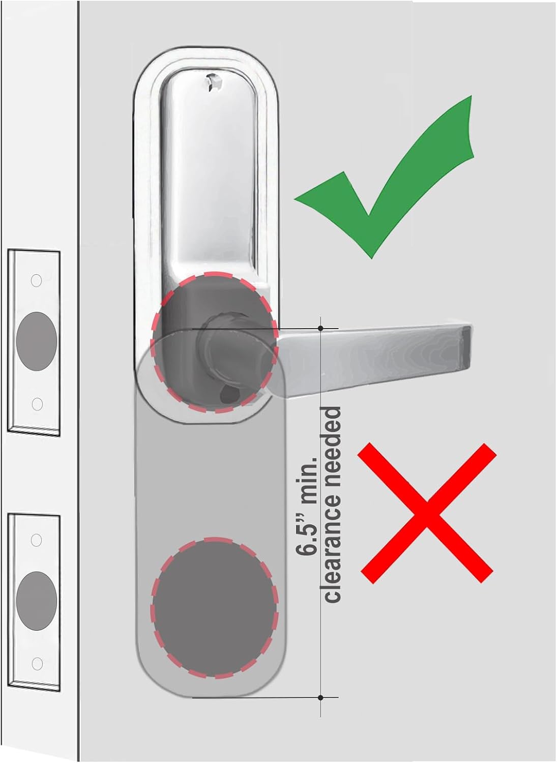 JOUNJIP Single-Sided Keyless Entry Door Lock - Bump Key Proof Mechanical Door Lock with Lever Handle - [Square Spindle] Easier Install - (Matte Black) - Outdoor Gate Lock with Keypad and Passage Mode