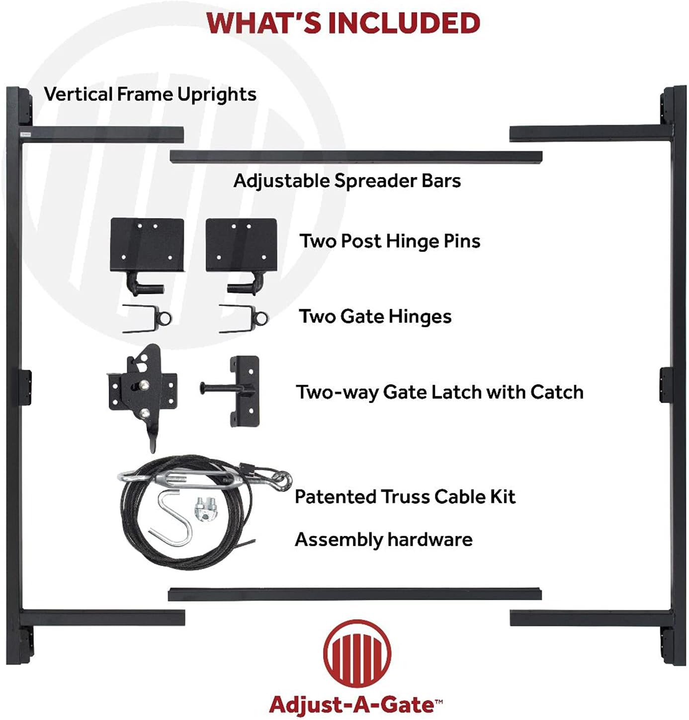 Adjust-A-Gate Steel Frame Anti Sag Adjustable Gate Building Kit with Patented Truss Cable System and Telescoping Bars, 3 Pack