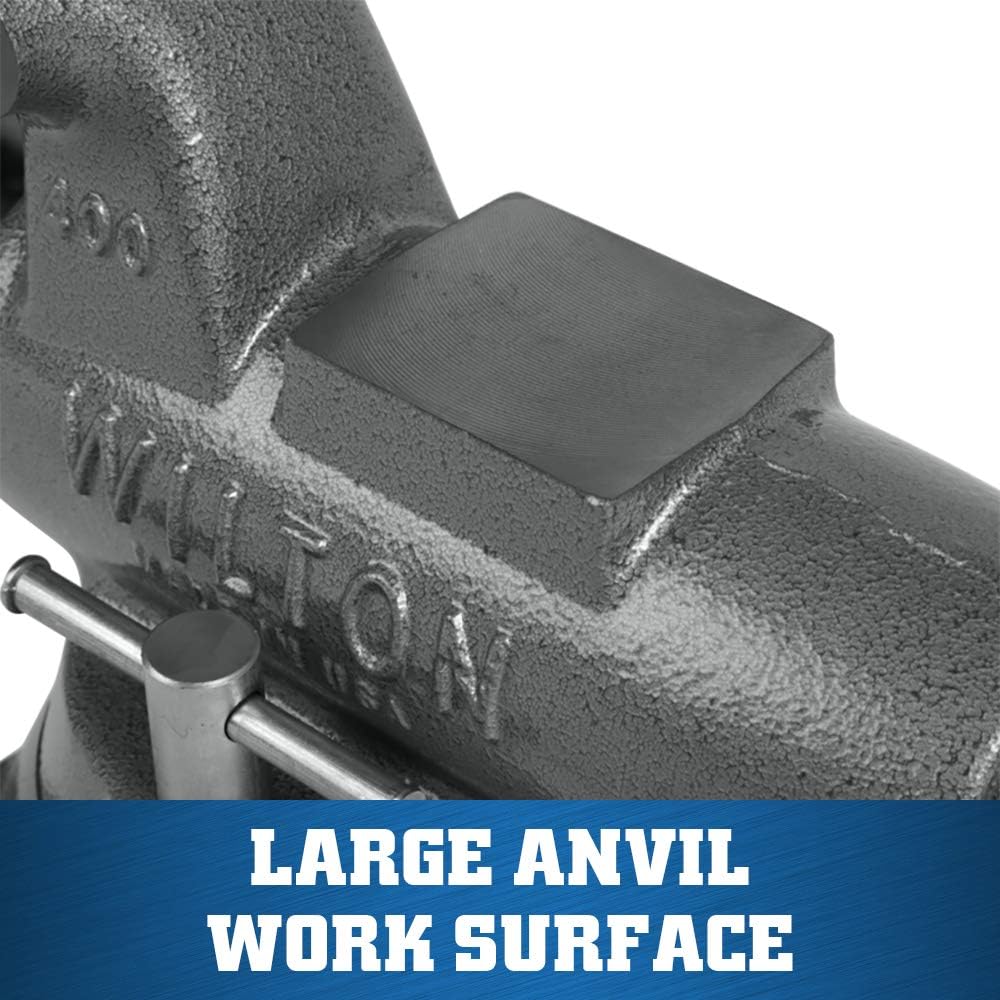 Wilton Machinist Bench Vise, 4' Jaw Width, 6-1/2' Jaw Opening, 3-1/2' Throat (Model 400S)