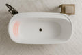 Carver Tubs - Graceful II 67' - Modern Freestanding Soaking Bathtub with Back Heater - Modern Contemporary Acrylic Oval Bath Tub - w/Chrome Center Drain - Deep Soaking - 67″L x 31'W x 23.5'H