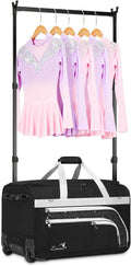 Dance Bag with Garment Rack - 28' Rolling Dance Competition Duffle Bag with Rack | Wheeled Dance Suitcase - Multiple Pockets for Dancers Cheerleader Athlete Travelers Livestreamer Cosplayer